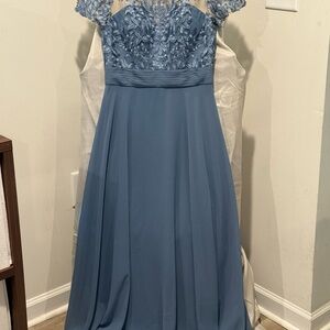 JS Collections Blue Lace Detail Dress